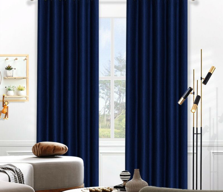 Selina Blockout Eyelet Curtain in Sapphire from Curtain Wonderland